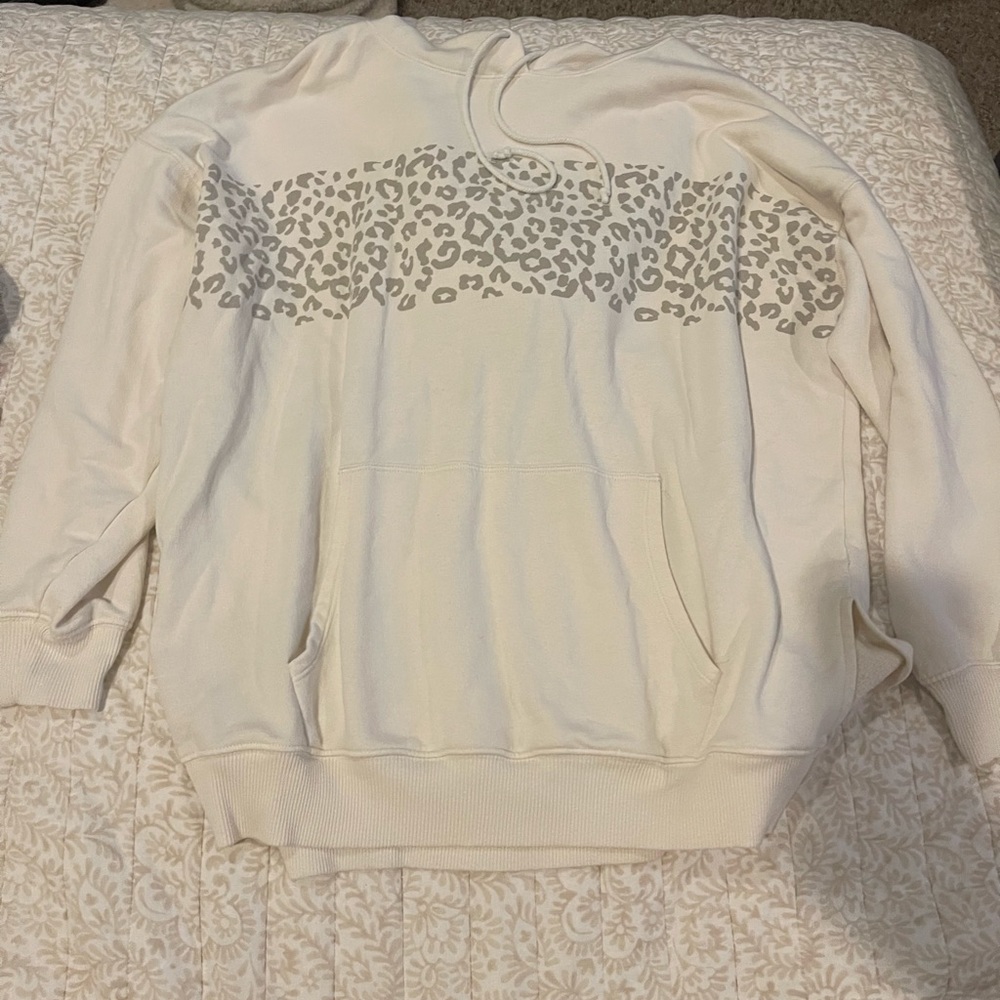 White American eagle sweatshirt with animal print